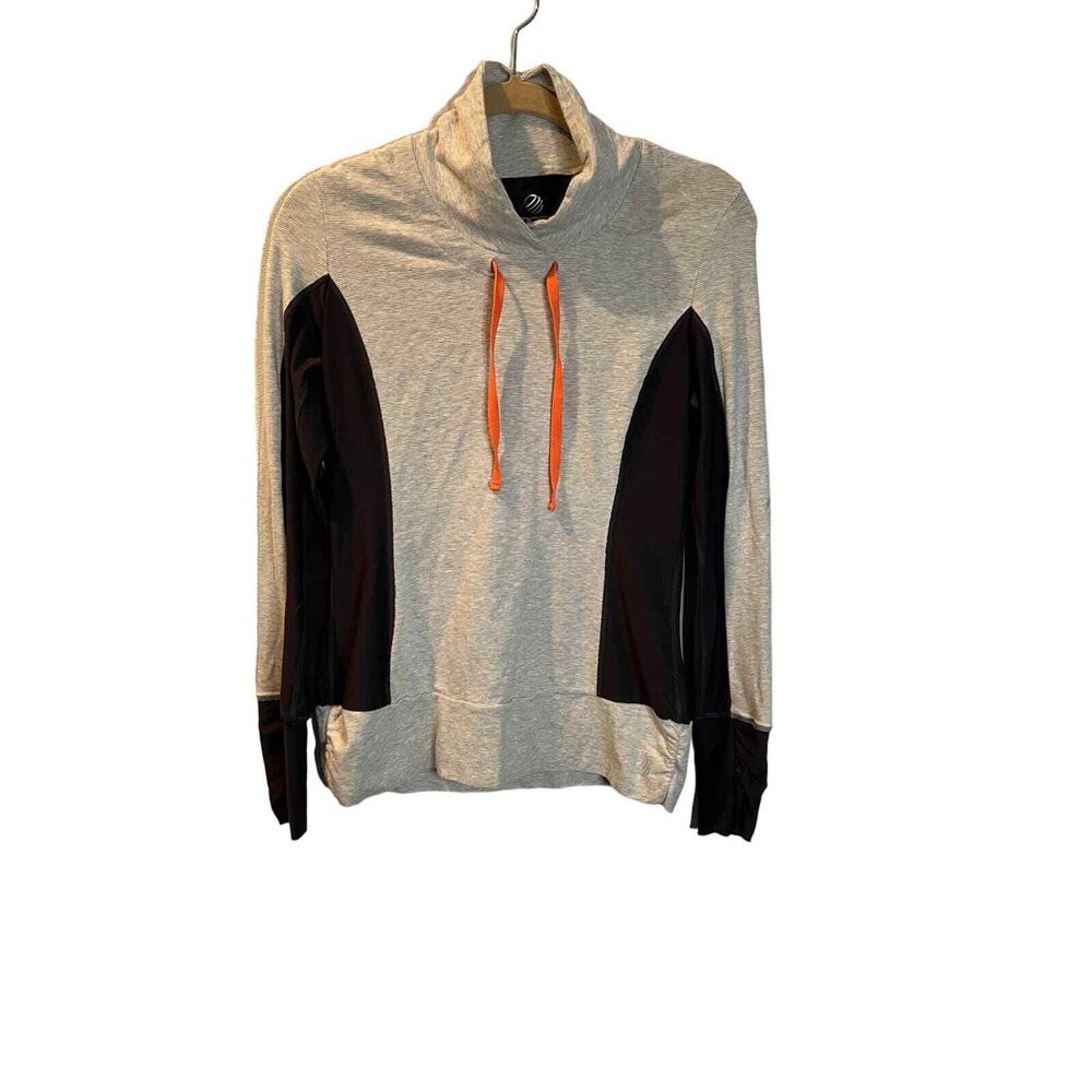 MPG Running Pullover Cowlneck Womens S Pocket Athletic EUC Grey Pink Black
